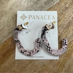 Snake Print Pink & Black Earrings By Panacea